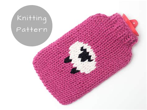 Sheep Hot Water Bottle Cover Knitting Pattern Chunky Wool Etsy