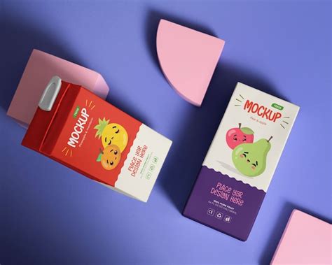 Premium Psd Kawaii Style Packaging Mock Up Design