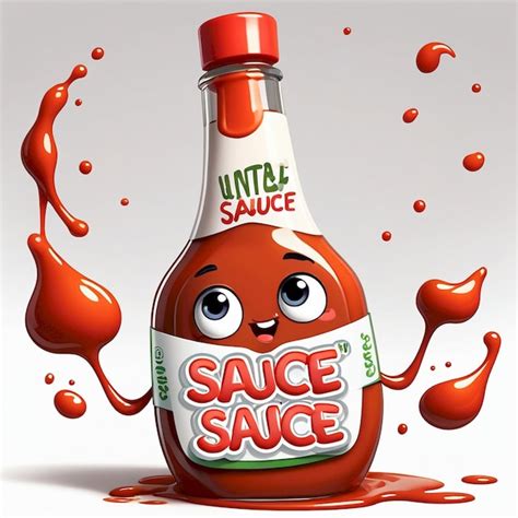 A Cartoon Drawing Of A Hot Sauce With The Word Hot Sauce On It Premium AI Generated Image