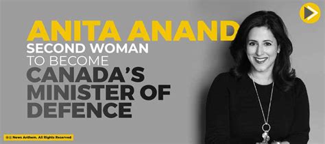 Anita Anand Second Woman To Become Canadas Minister Of Defence