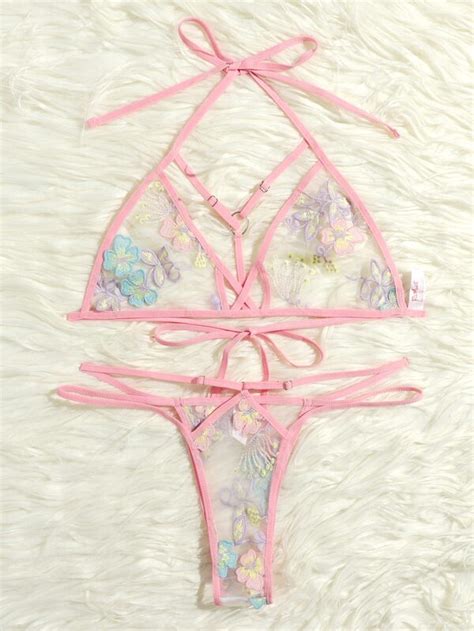 Lace Floral Sheer Lingerie Set SHEIN Malaysia
