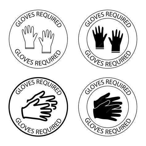 Premium Vector | Safety gloves are required round symbol with lettering