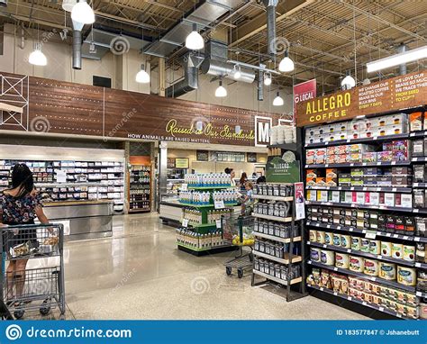 An Overview Of Multiple Aisles Of A Whole Foods Market Editorial