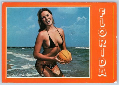1989 String Bikini Girl Having A Ball In Florida Sexy Risque 4x6 Postcard United States