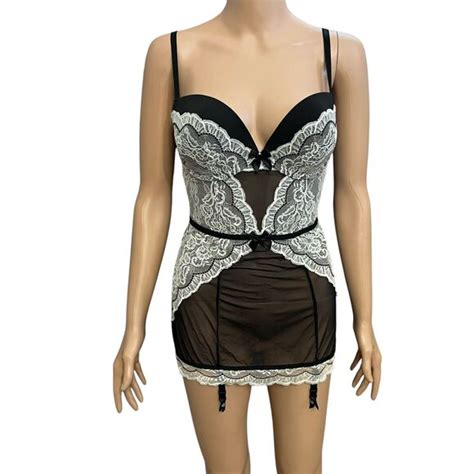 Victoria S Secret Intimates Sleepwear Victoria Secret French Maid Lace Nightie Lingerie
