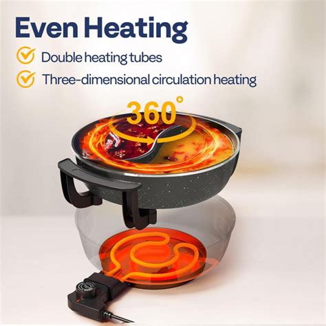 Vivohome L Electric Non Stick Shabu Shabu Hot Pot With Divider Wayfair