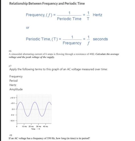 Solved Relationship Between Frequency And Periodic Time