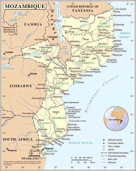 Large detailed political and administrative map of Mozambique | Vidiani