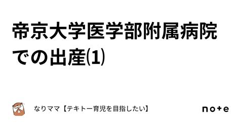 帝京大学医学部附属病院での出産⑴｜なりママ【テキトー育児を目指したい】