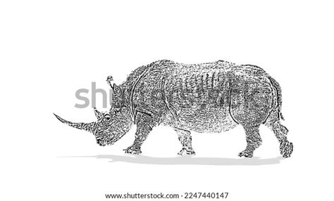 Vector Rhino Silhouette Side View Logo Stock Vector (Royalty Free ...