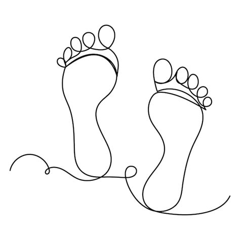 Premium Vector Foot Continuous One Line Drawing Of Outline Vector