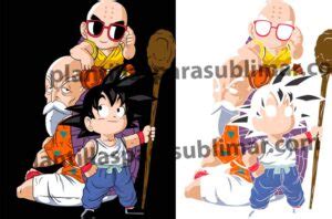 Goku Krilin Niños Vector Roshi Plantillas para sublimar