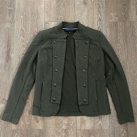 Tommy Hilfiger Women S Khaki And Green Jacket Depop