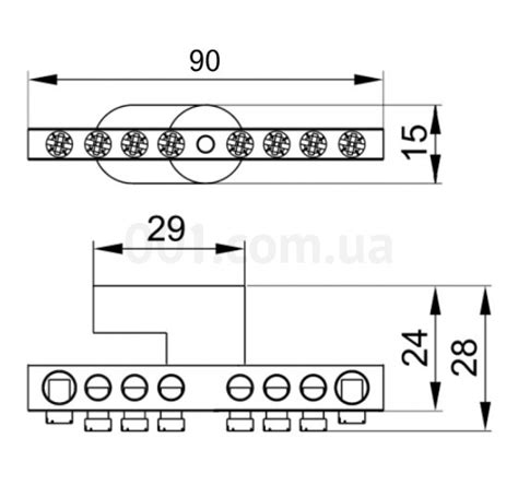 YNN10-69-12C1-K05 - Шина нулевая с одним угловым изолятором ШНИ-6x9-12 ...