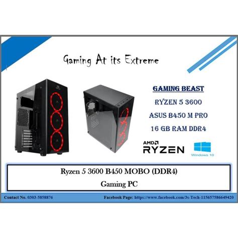 B450 Tuff Gaming Mobo Ryzen 5 3600 Processor Reddragon Casing 4 Rgb