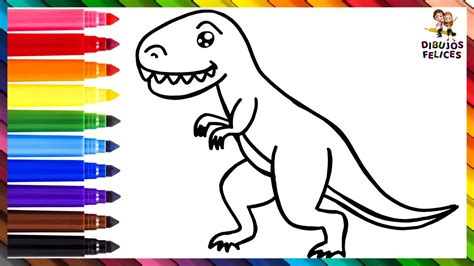 Cómo Dibujar Un T Rex 🦖 Dibuja Y Colorea Un Lindo Dinosaurio Arcoiris 🌈 Dibujos Para Niños Youtube