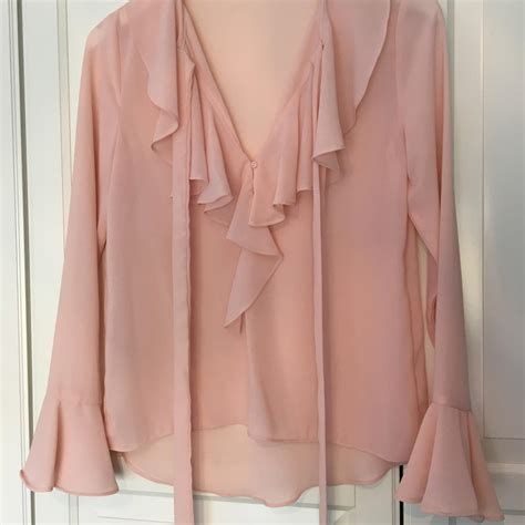 Pink Nude Pussy Bow Blouse Can Be Dressed Up It Depop