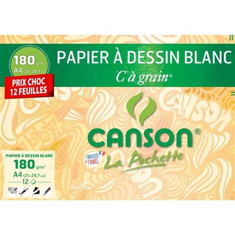 Pochette Papier Canson Dessin Blanc A Feuilles G Papeshop