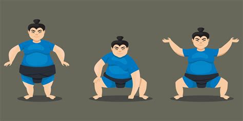 Sumo Wrestler In Different Poses 1881755 Vector Art At Vecteezy