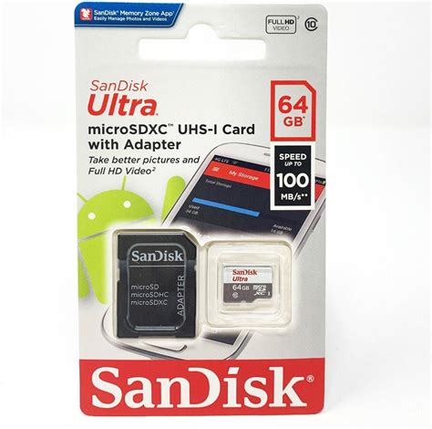 SanDisk Ultra 64 GB microSDXC Class 10 Memory Card up to 48 Mbps ...