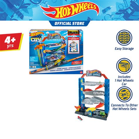 Hot Wheels Stunt Garage Play Set Gnl Shopee Thailand