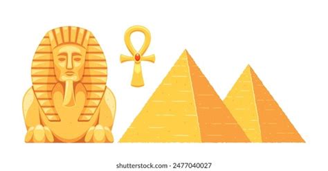 ancient egyptian symbols elements eye horus stock vector royalty