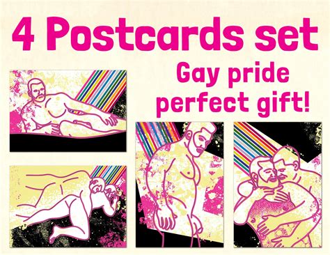 Lgbtq Pride Postcards Set Of Erotic Sexy Nude Gay Men Etsy