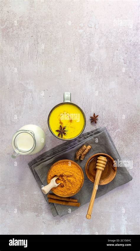 Vertical Orientation Ayurveda Golden Milk Stock Photo Alamy