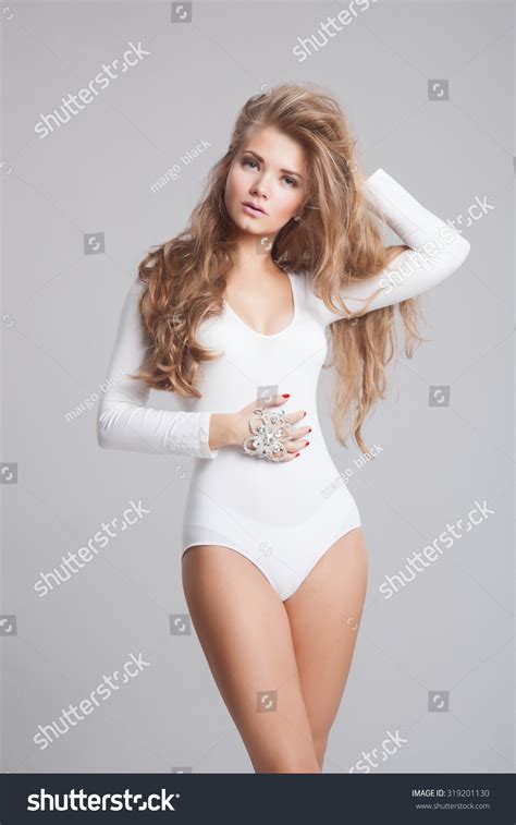 Sexy Blonde Woman Beautiful Long Curly Stock Photo Shutterstock