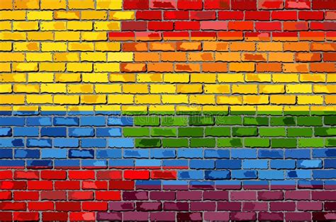 Brick Wall Colombia And Gay Flags Stock Vector Illustration Of Graphic Square
