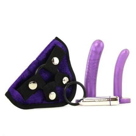 Tantus Bend Over Beginner Vibrating Harness Kit Purple Sex Toys At Adult Empire