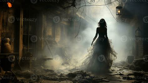 Generative AI, Ethereal Encounter The Haunting Attic 29272485 Stock