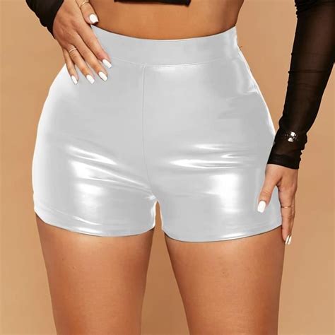 Vêtements lingerie Short en cuir taille haute pour femme noir court push up sport fitness sexy