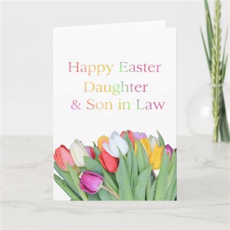 Daughter And Son In Law Happy Easter Tulip Card Uk