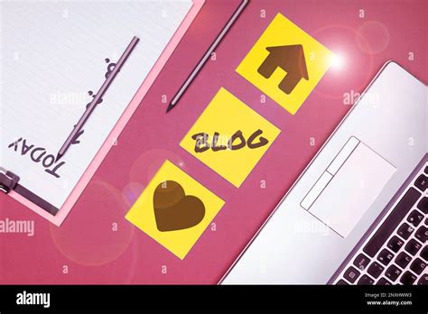 Conceptual Display Blog Word Written On A Regularly Updated Website