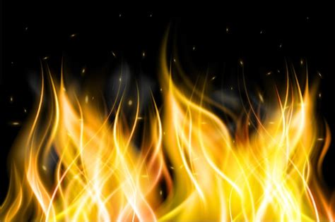 Premium Vector Realistic Fire Flame Banner Background