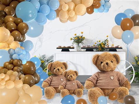 Amazon Perpaol Pcs Blue Brown Coffee Balloons Garland Kit Boho Nude Coffee Blue Ivory