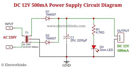 12v Power Supply Circuit Diagram