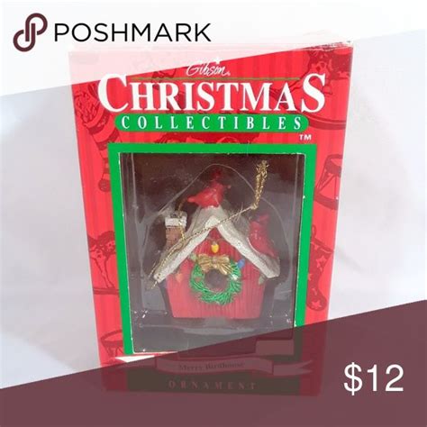 Gibson Christmas Merry Birdhouse Ornament Festive Holiday Decor
