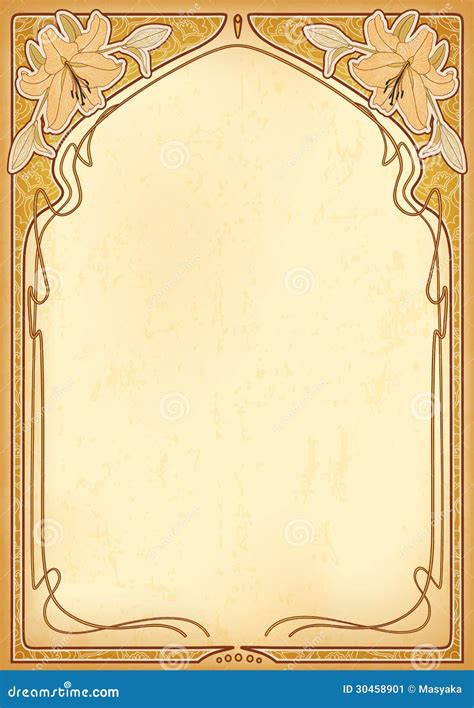 Art Nouveau Frames With Space For Text Stock Vector Illustration Of