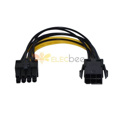 PCIe 6Pin to 8Pin Power Adapter Cable PCI-e 6 Pin Female to 8 Pin Male ...