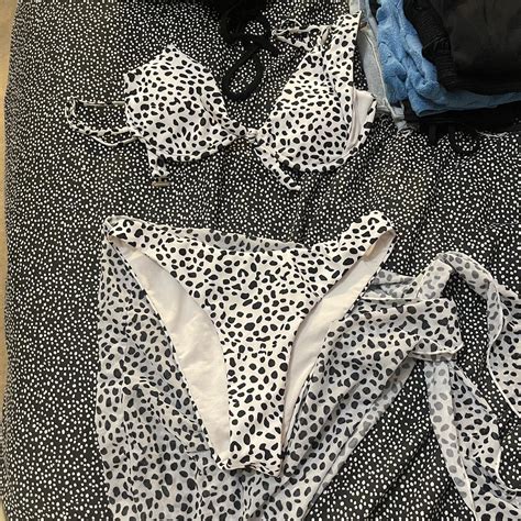 Shein Spotty Bikini Set Size Small Bikini Top And Depop