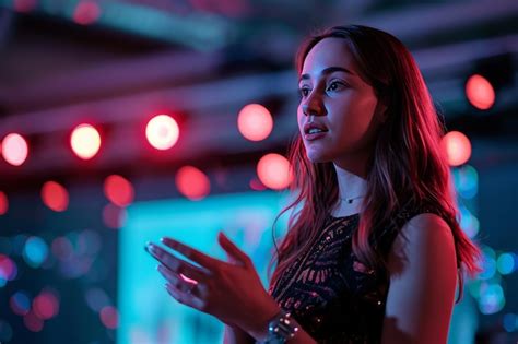 Premium Ai Image A Female Tech Entrepreneur Presenting Her