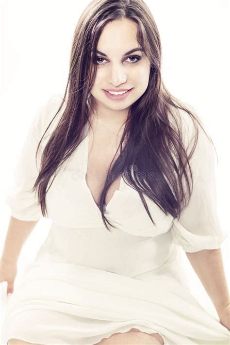 Brunette Plus Size Woman In Smart Casual Outfit Jacker And Blou Stock Image Image Of Adult