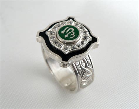 Мусульманская печатка из серебра с эмалью и бриллиантами