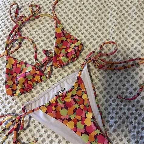 Loleia Swim String Bikini Top And Bottom Both Size Depop