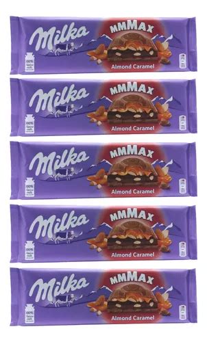 5 Barras De Chocolate Milka Recheio De Amedoa E Caramelo Frete grátis