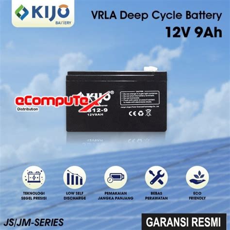 Jual Baterai Ups Vrla V Ah Kijo Battery Aki Kering Volt Ah