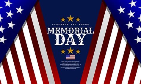 Memorial Day Background Design With American Flag In Gradation Colors Stock Illustration