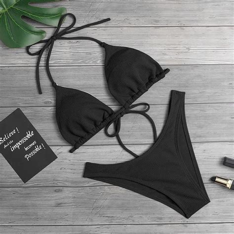 Bikini Monocrom Tico Para Mujer Traje De Ba O Sexy Para Playa Bata De Ba O